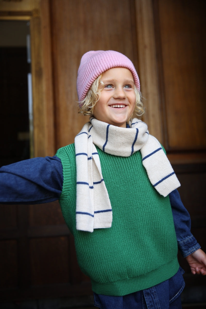 scarf igor - cream/blue