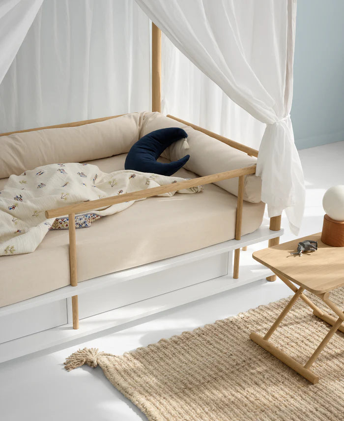 camp canopy bed - 90x180 cm - white/oak