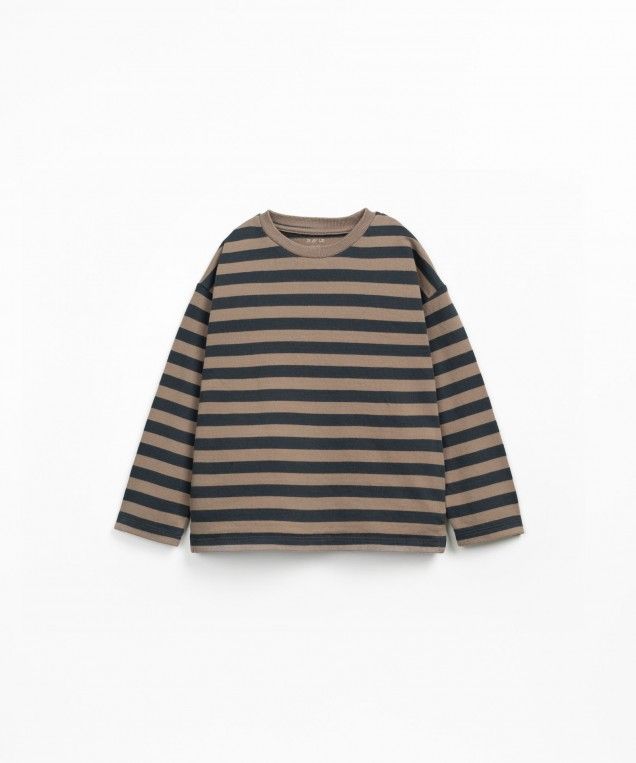 striped jersey shirt - kids - grafite