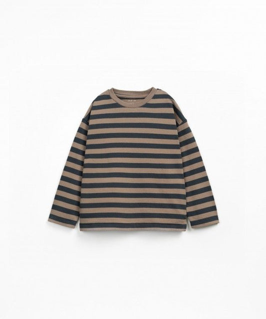 striped jersey shirt - kids - grafite