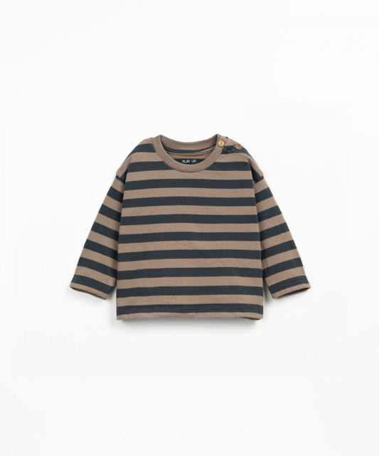 striped jersey shirt - baby - grafite