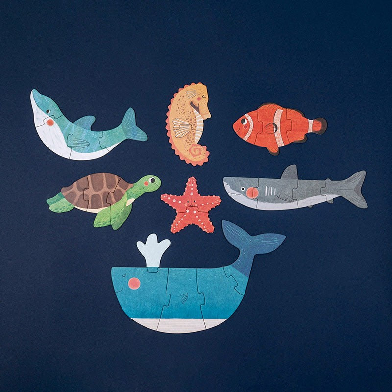 puzzel - blue - walvis