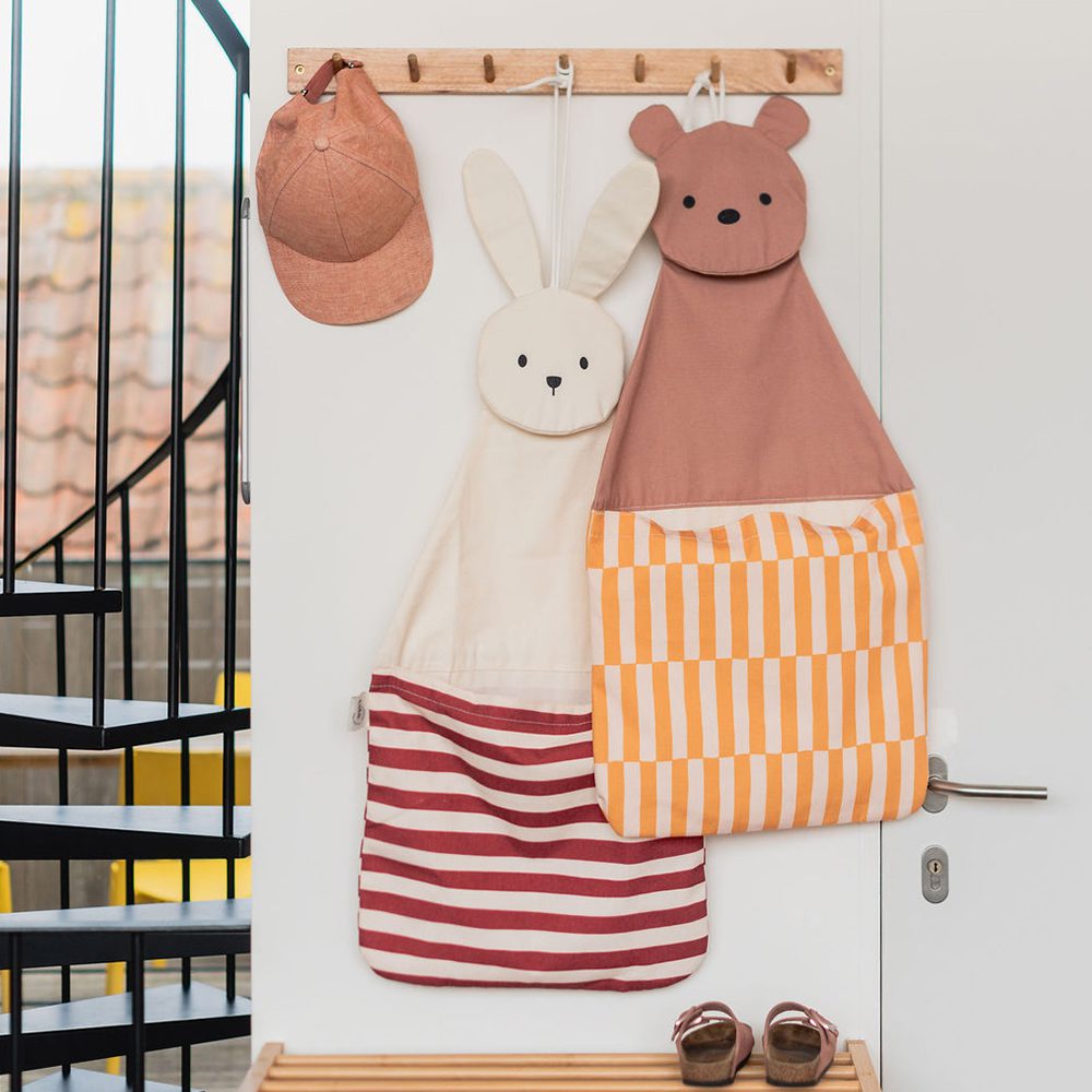 toto opbergzak & wall hanger - konijn