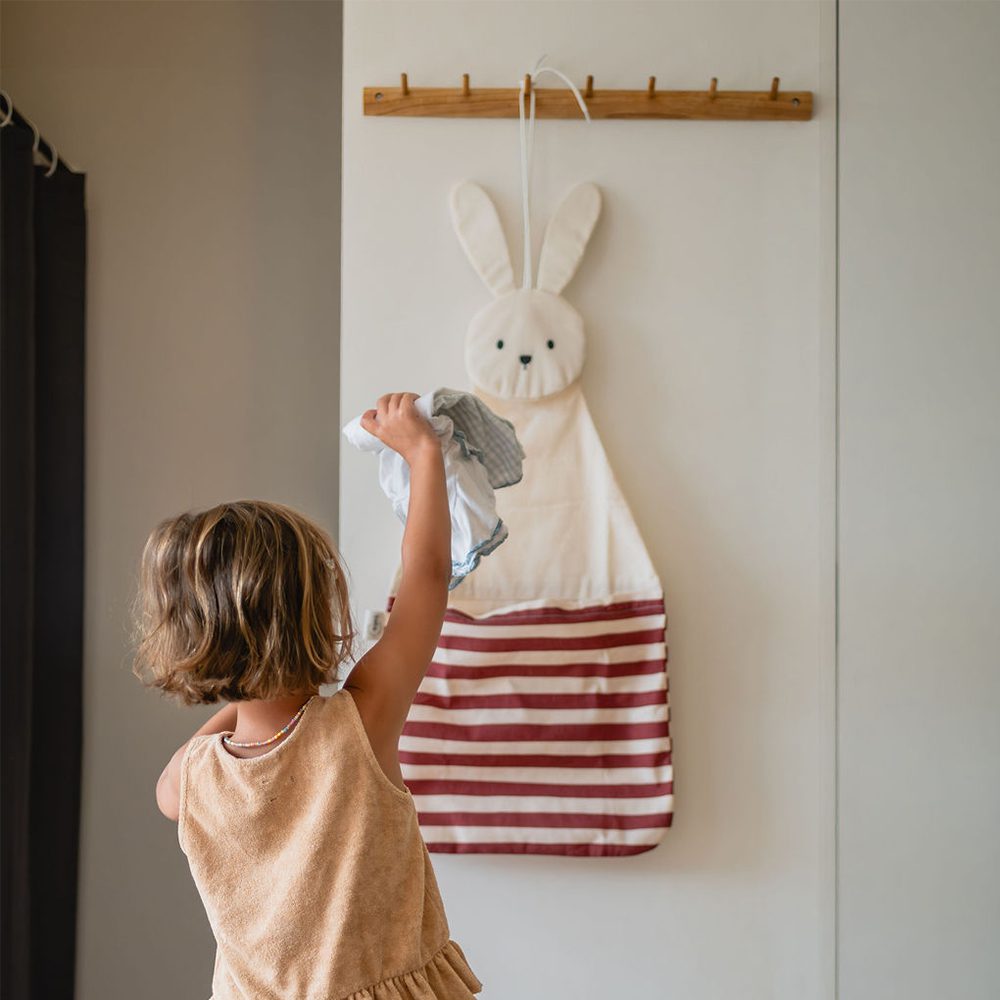 toto opbergzak & wall hanger - konijn