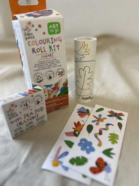 mini kleurrol kit safari - incl 4 krijtjes