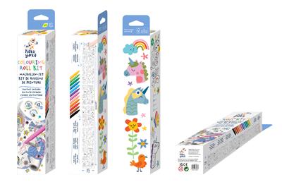 kleurrol kit eenhoorn - incl 12 krijtjes