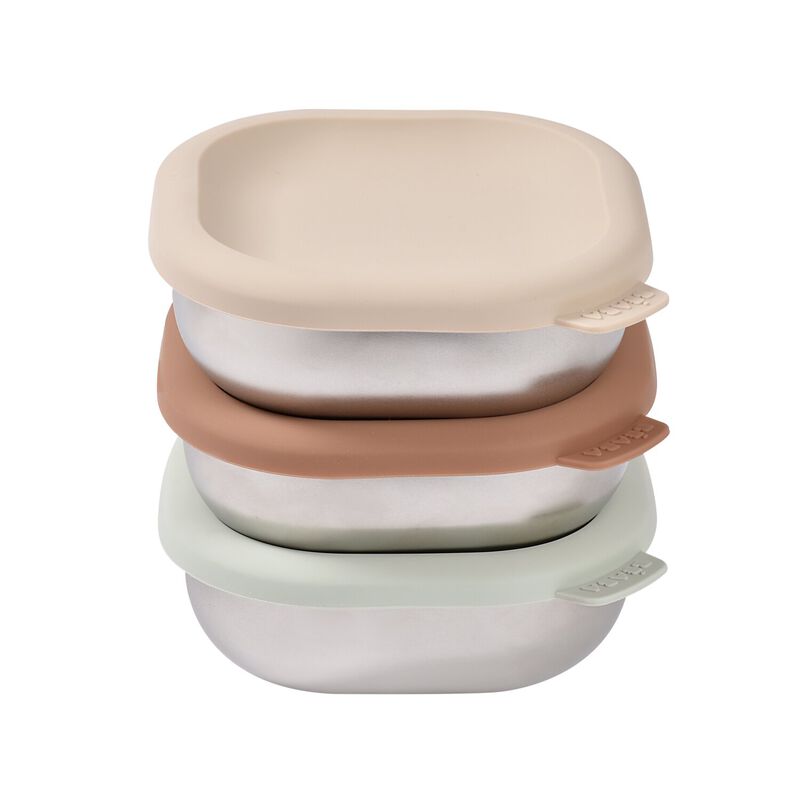 set van 3 snack doosjes - roestvrijstaal