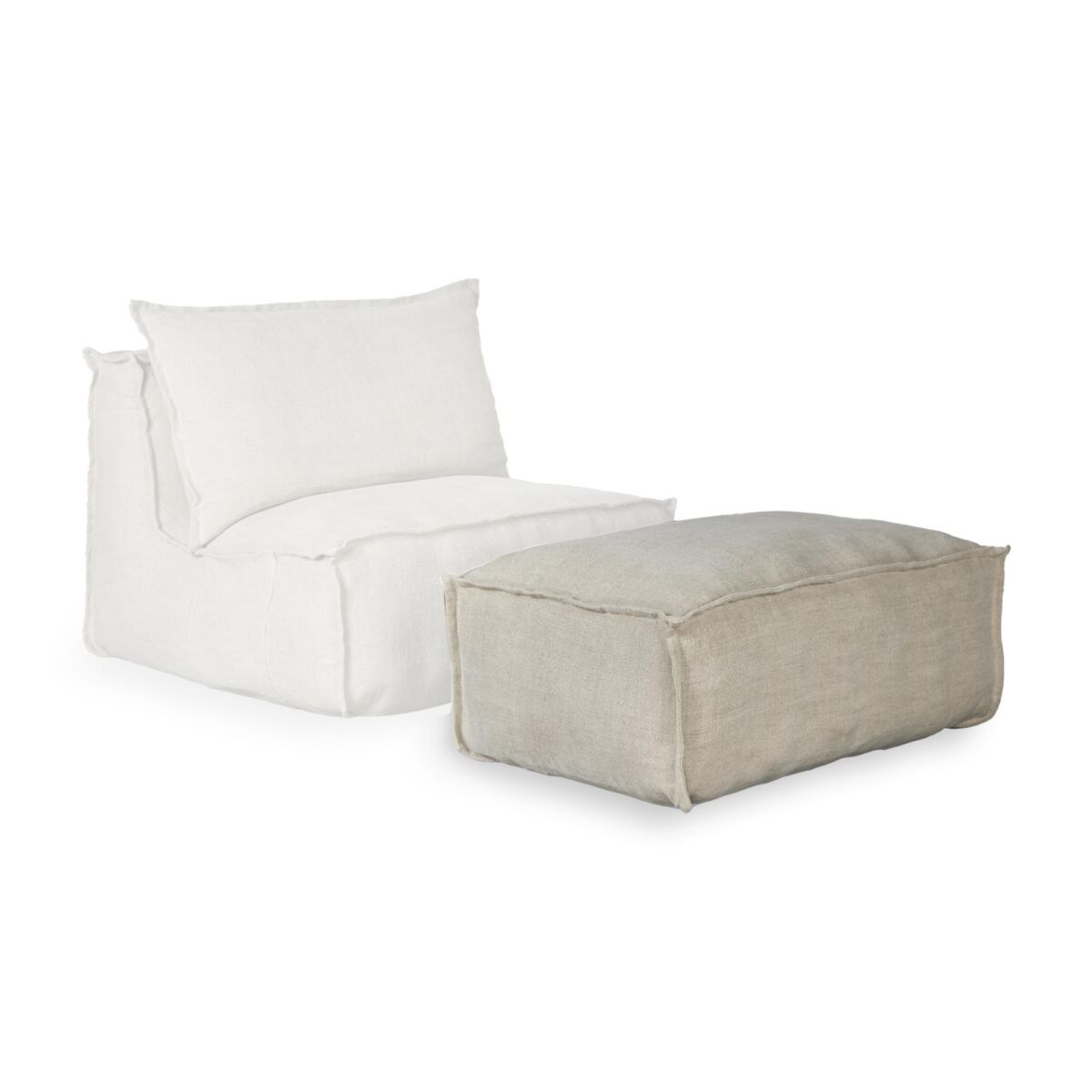 linnen ottoman - beige
