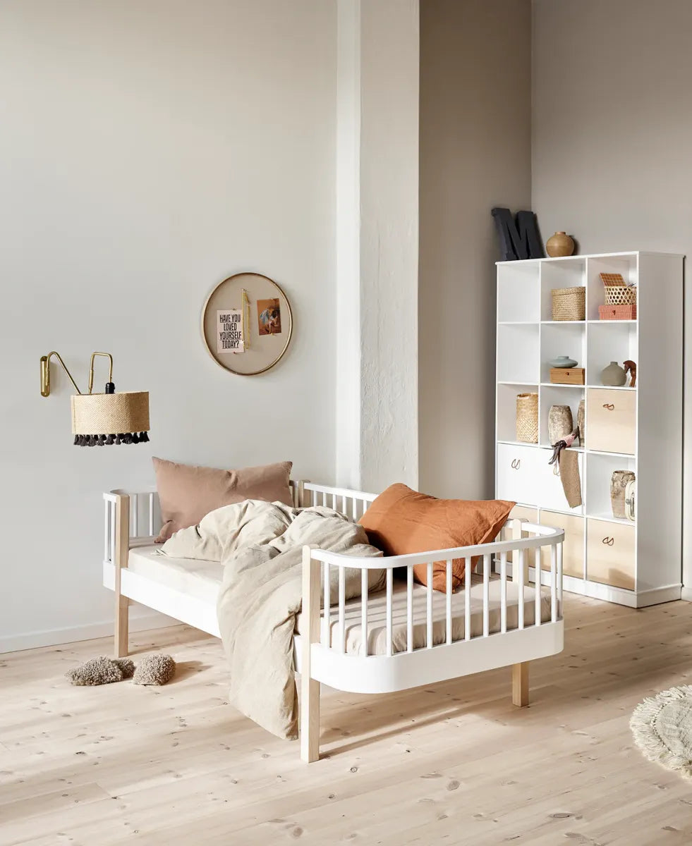 wood original day bed - 90x200 cm - white/oak