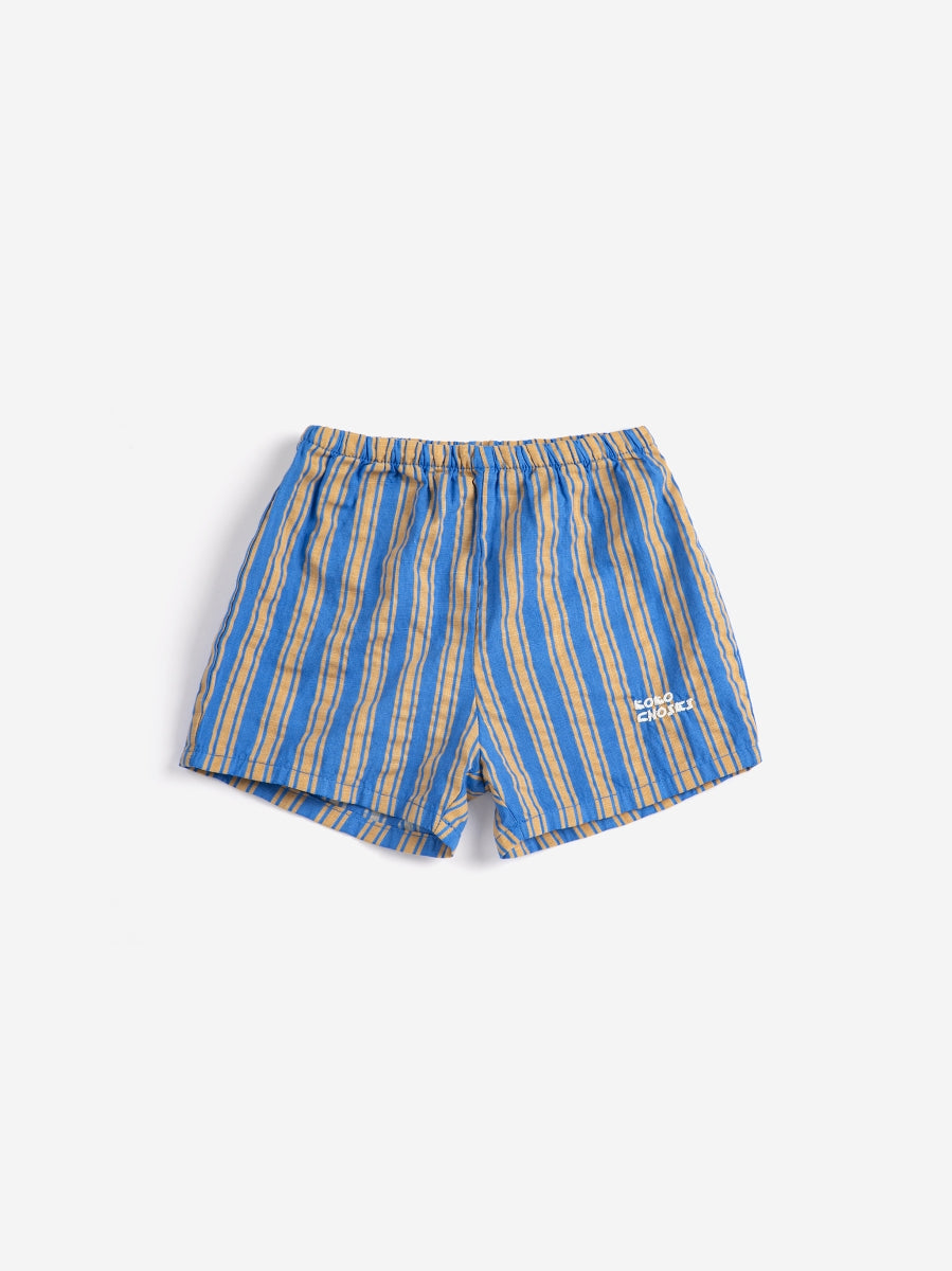striped woven shorts hairline
