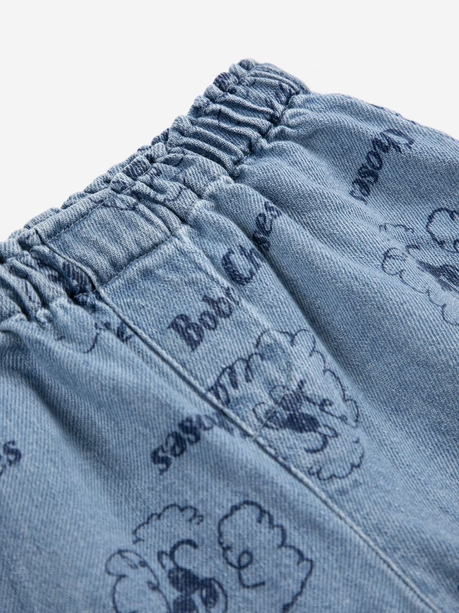 pickles the dog all over denim short