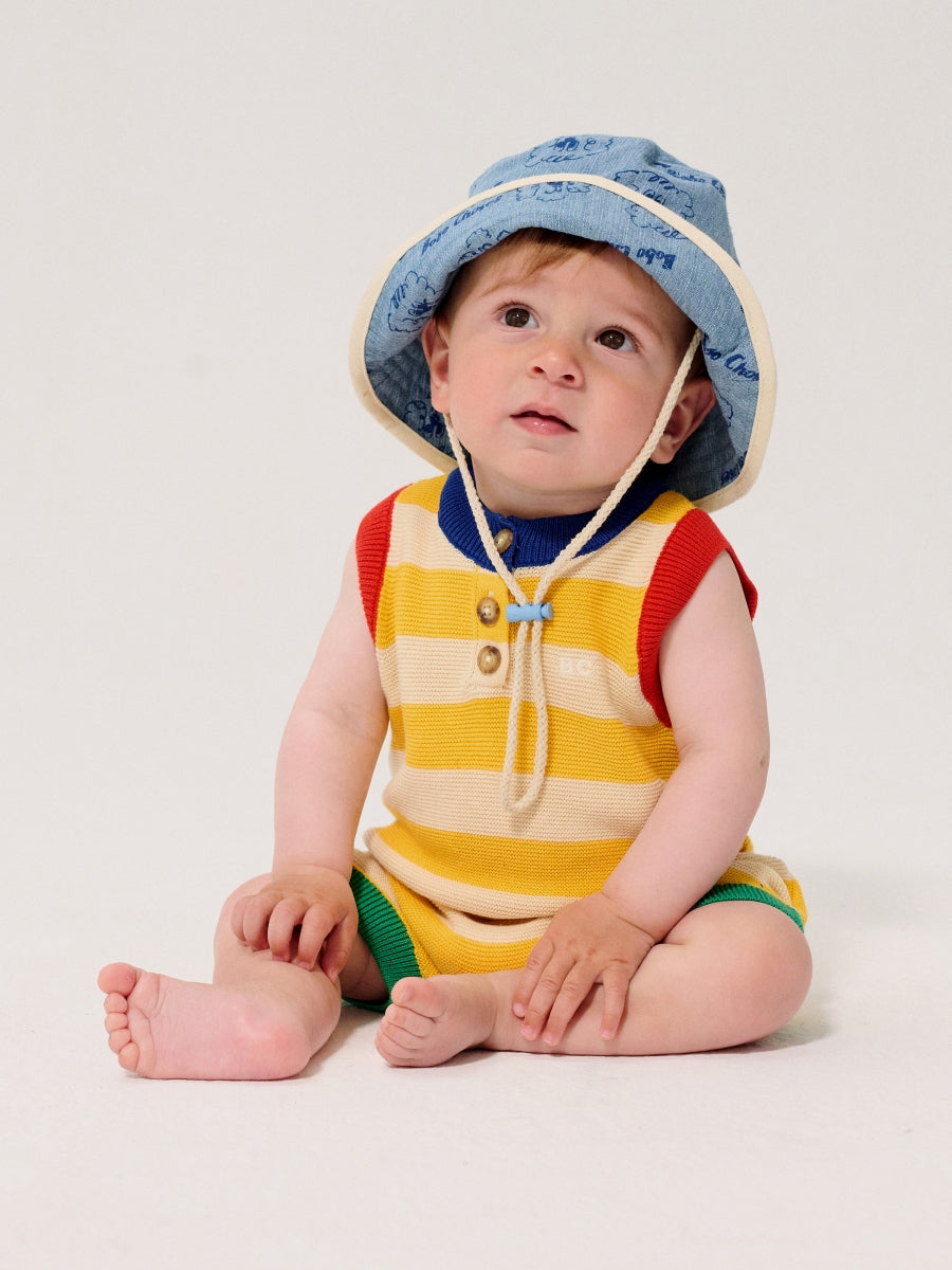 BC striped knitted playsuit 6M