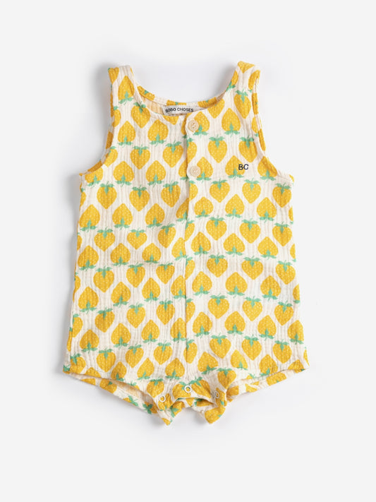 strawberry allover woven playsuit