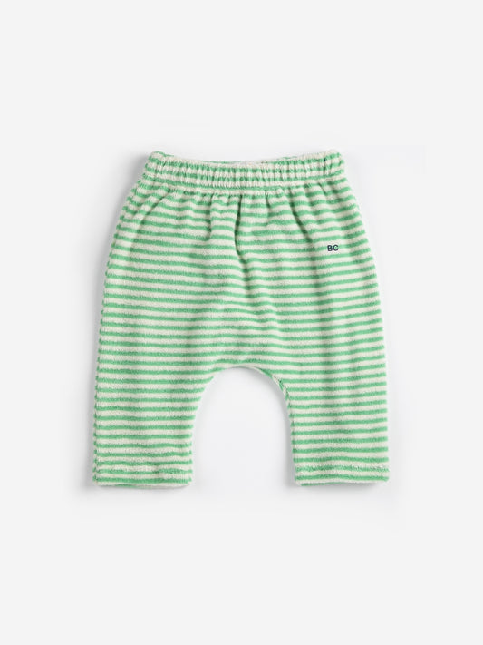 green stripes terry pants
