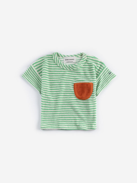 green stripes terry tshirt
