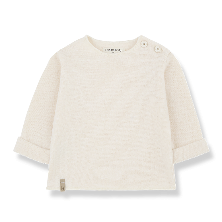 soft fleece long sleeve shirt - chapin - ecru