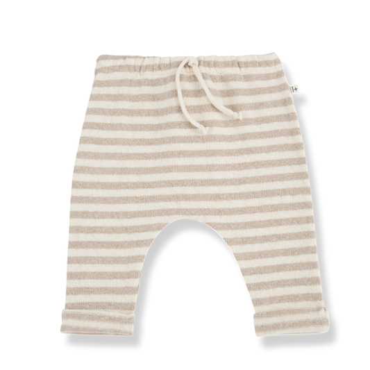 soft striped fleece pants - vicens - beige